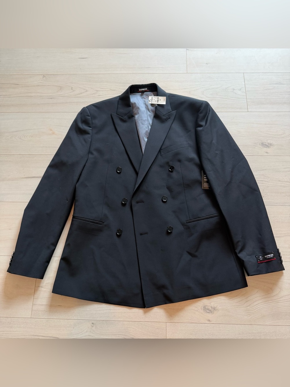 Express Double-Breasted Black Blazer NWT